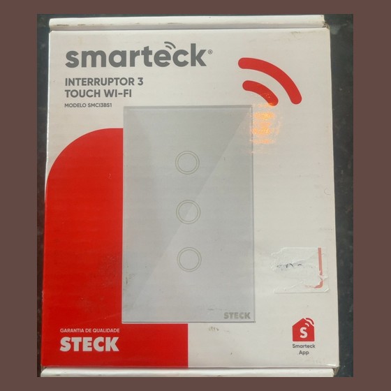 Interruptor Touch Wi-Fi 3 Módulos Smarteck Steck/Smarteck — TS168