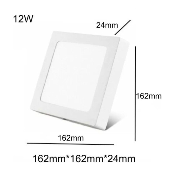 Painel Plafon LED Sobrepor Quadrado 12W
