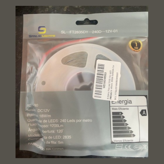 Fita LED SMD 2835 240 LEDs/m 12V 5 metros