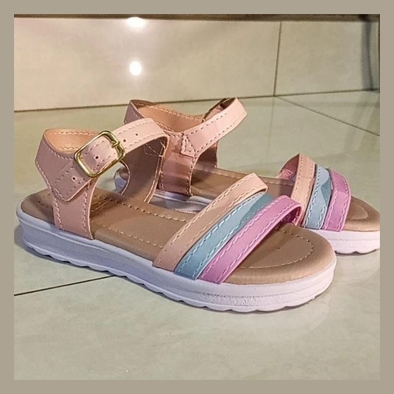 Sandália Infantil Tiras Coloridas York Tamanho 26