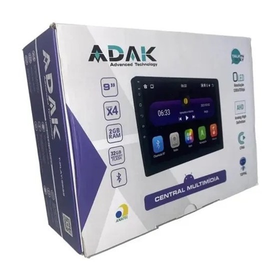 Central Multimídia Automotiva Adak G2 Play 9" QLED