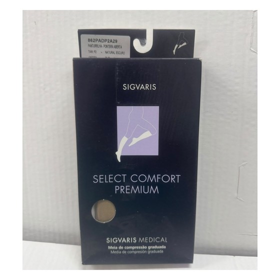 Meia de Compressão Sigvaris Select Comfort Premium Panturrilha Ponteira Aberta 30-40mmHg