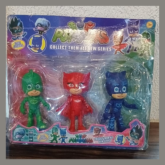 Kit 3 Bonecos PJ Masks (Menino Gato, Corujita, Lagartixo)
