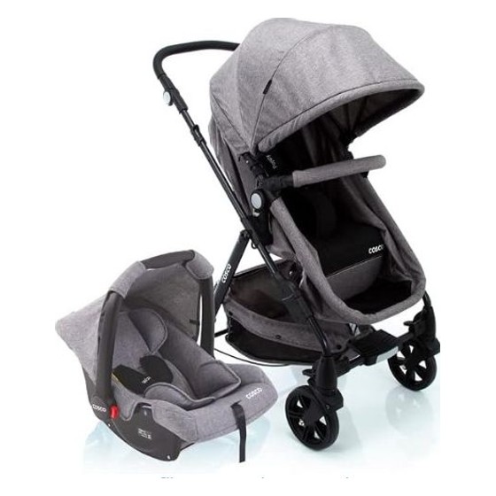 Carrinho com Bebê conforto  Travel System Cosco Kids Poppy Duo