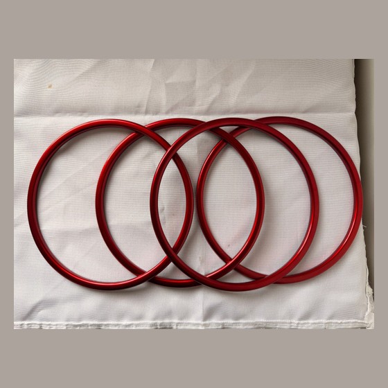 Kit 4 Aros de Acabamento Esportivo para Alto-Falante Automotivo (6 a 6,5 Polegadas) – Vermelho