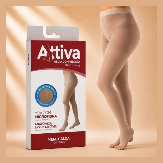 Meia-Calça Attiva Média Compressão 18-21mmHg