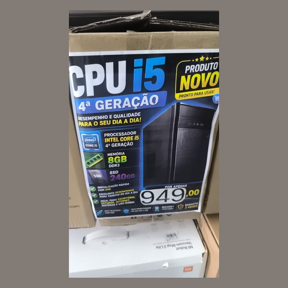 Computador CPU Intel Core i5 4ª Geração 8GB SSD 240GB