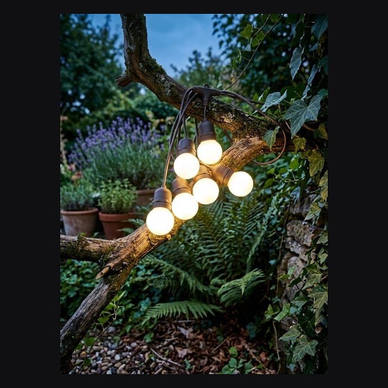 Varal de Luzes Decorativo Globo LED Área Externa para 10 lâmpada  acompanha 6