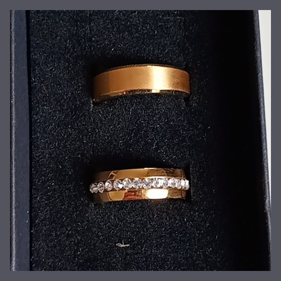 Par de Alianças Titanium cor Ouro Titanium — AS61