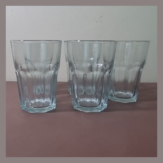 Jogo de Copos de Vidro Facetados 350ml (4 unidades)