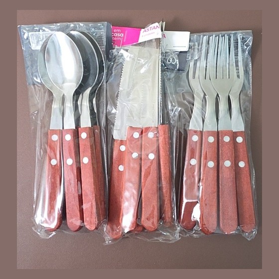 Jogo de Talheres Inox Cabo Rosé 12 Peças