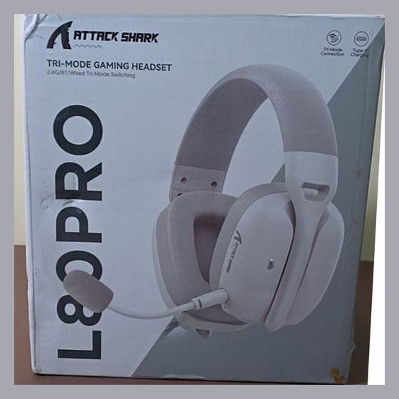 Headset Gamer Attack Shark L80 Pro Tri-Mode PRETO