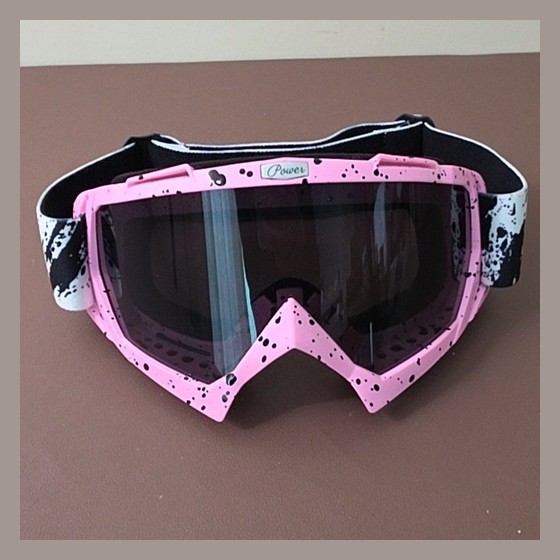 Óculos de Motocross/Trilha Power Rosa Respingos
