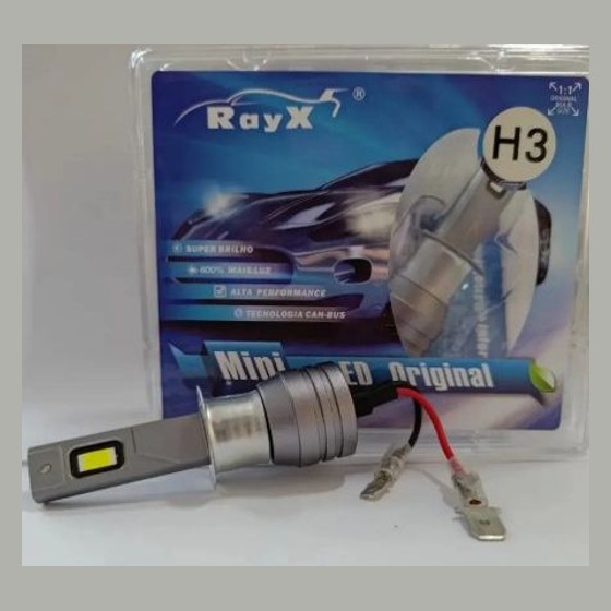 Lâmpada Automotiva Ultra Led Mini Rayx 12000lm H3