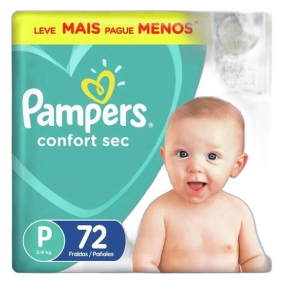 Fralda Pampers Confort Sec P 72 Unidades