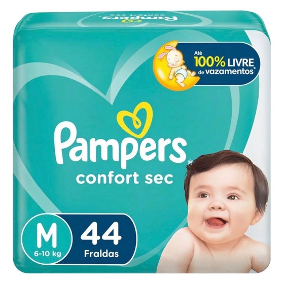 Fralda Pampers Confort Sec M 44 unidades