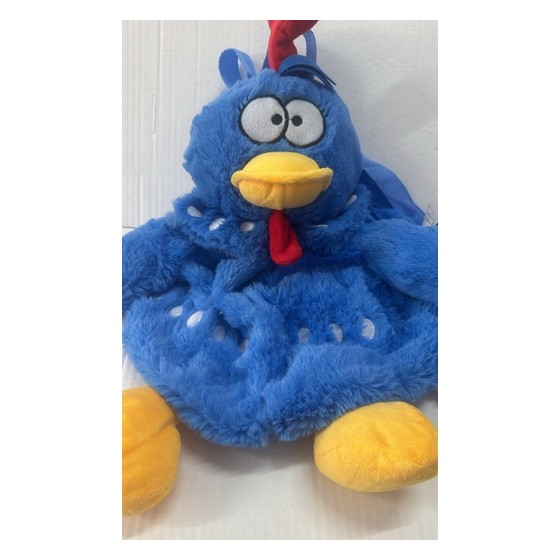 Mochila Infantil de Pelúcia Galo/Galinha Azul Squeeze Me (etiqueta visível) — SS156