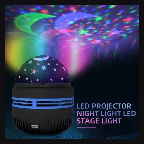 Mini Projetor LED Bola Maluca RGB Star Light USB LNEW KERI — AS115