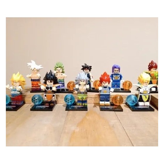 Kit Minifiguras 12 LEGOS Dragon Ball Z com Esferas do Dragão Sem marca (compatível/genérico, não é LEGO oficial) — AS127