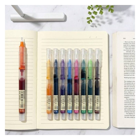 Kit Canetas Tinteiro Coloridas com Conversor + Bloco de Notas Argolado sem marca legível (genérico chinês) — AS143