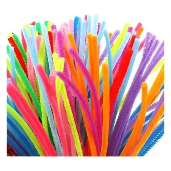 Haste de Chenille Colorida para Artesanato (Limpador de Cachimbo) 30cm 100un Genérico — AS147