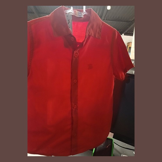 Camisa Social Infantil Manga Curta tam 6 Vermelha não identificada — LT167