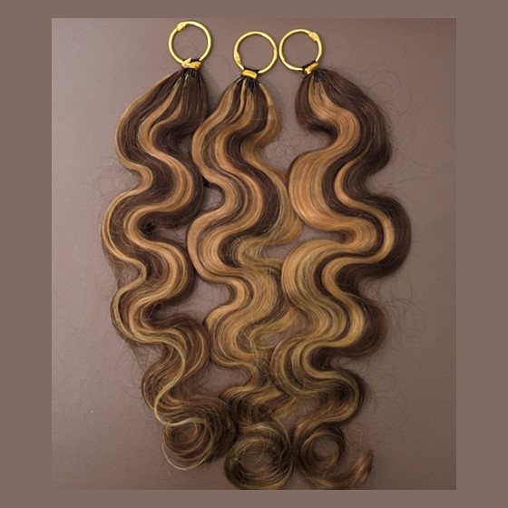 Mega Hair com Anel (Bio Tip) Ondulado Ombre Castanho/Mel — RB1376
