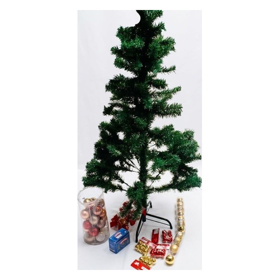 Árvore de Natal Artificial com Enfeites e Suporte acompanha posca enfeites natalino  1 ,50 cm — LT187