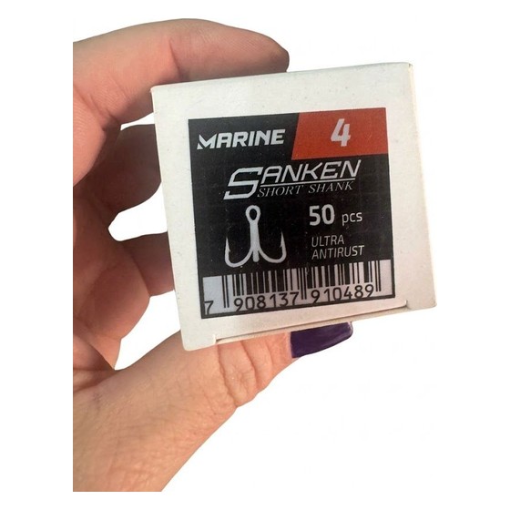 Anzol Triplo Garatéia Marine Sanken Short Shank Nº4 Marine Sports — SS203