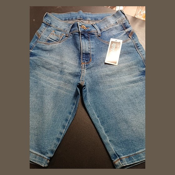 Bermuda Jeans Feminina Cintura Alta Comprida Mirabelle — LT204