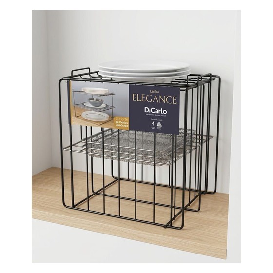 Suporte Organizador de Pratos Quadrado Elegance DiCarlo — LT226