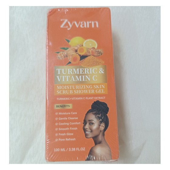 Gel de Banho Esfoliante Turmeric & Vitamin C Zyvarn — VB12
