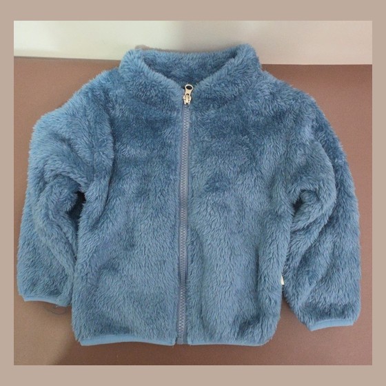 Jaqueta Infantil Fleece Peluciado Azul com Zíper — RB1472