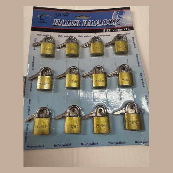 Cadeado Haler Padlock Cartela 20mm c/12 Unidades Haler — SS222