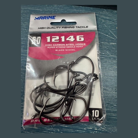 Anzol Marine Sports 12146 8/0 Black Nickel 10 peças Marine Sports — SS228