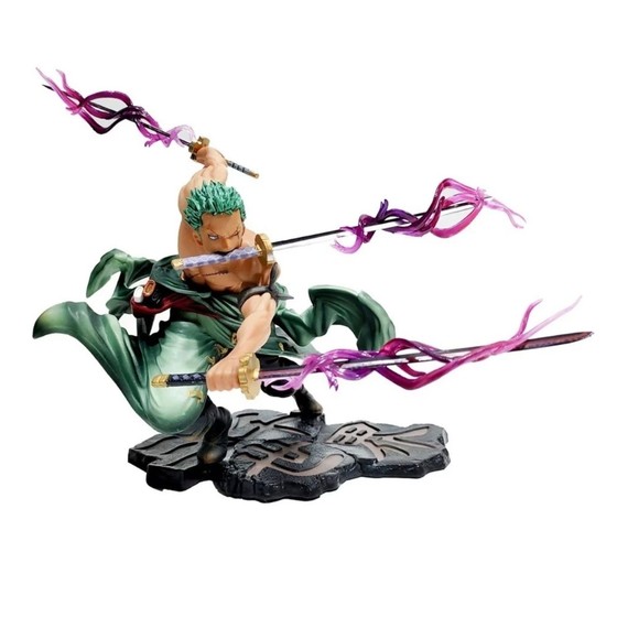 Action Figure Roronoa Zoro 3 Espadas Efeito Roxo Genérica — RB1485