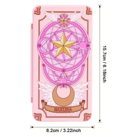 Estojo Organizador para 24 Cartuchos de Jogo Nintendo Switch - Estampa Sakura Clow Card Genérico — RB1498