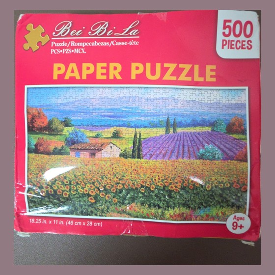 Quebra-cabeça Paper Puzzle 500 peças Campo de Girassóis e Lavanda Bei Bi La — RB1501