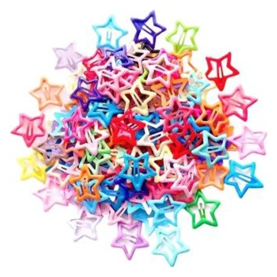 50 Grampos de Cabelo Estrela Coloridos