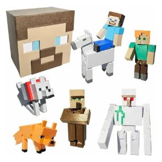Mattel Minecraft Mob Head Mini - Cabeça do Steve com Boneco Articulado Mattel — RB210