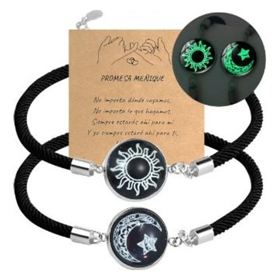 Kit Pulseiras de Casal Sol e Lua