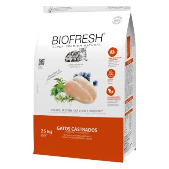 Ração Biofresh Gatos Castrados Frango, Alecrim, Chá Verde e Blueberry
