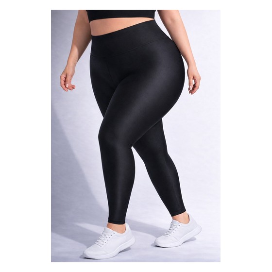 Legging Cirrê Cintura Alta Plus Size Preta G3