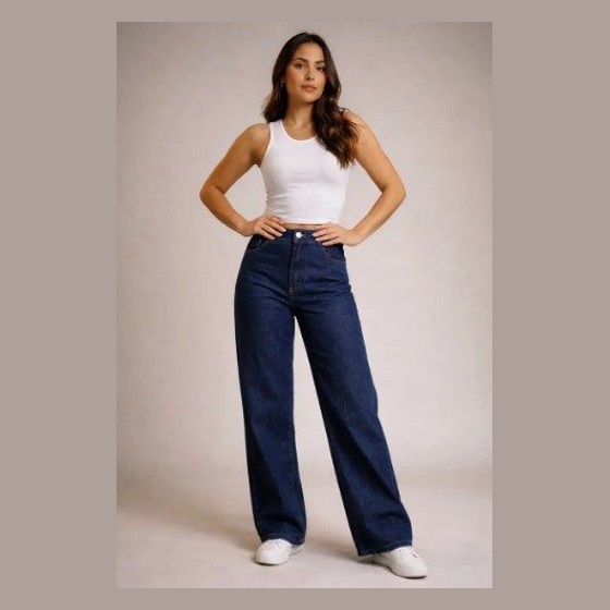 Calça Jeans Feminina Wide Leg Stillger TAM46