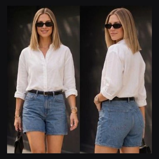 Camisa Social Feminina Manga Longa Viscose/Linho