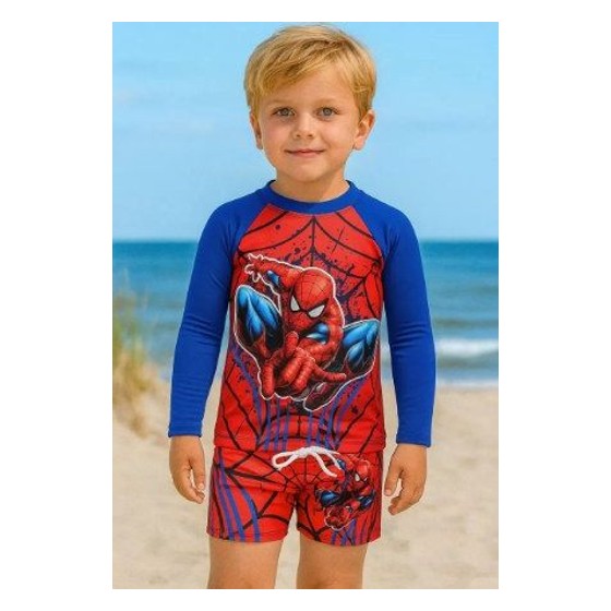 Conjunto Praia Infantil Homem Aranha Camiseta UV50+ e Sunga