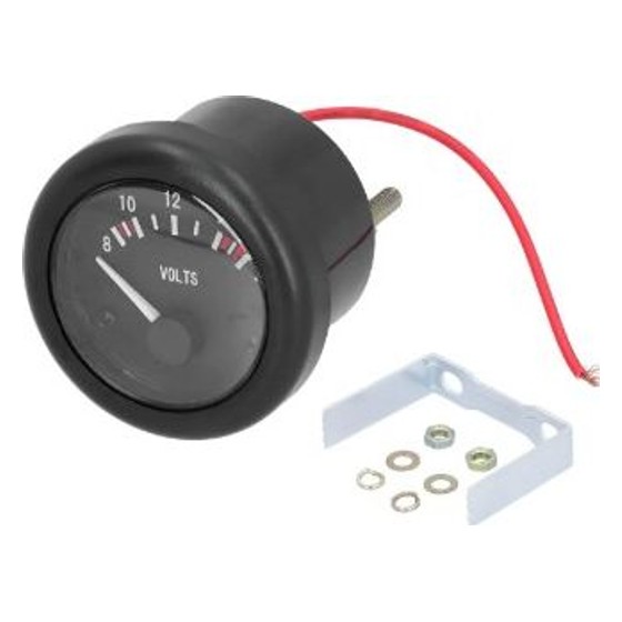 Voltímetro Automotivo Analógico 52mm 8-16V