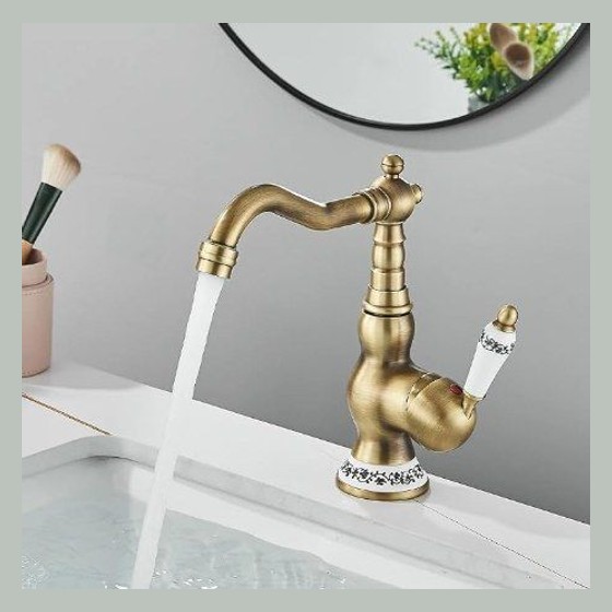 Torneira Monocomando Bronze Vintage para Cozinha/Banheiro