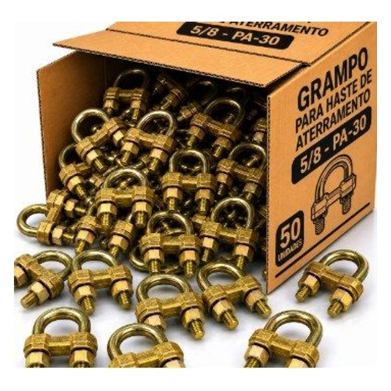 50 Grampos U Para Haste De Aterramento 5/8' Gtdu - Pa30