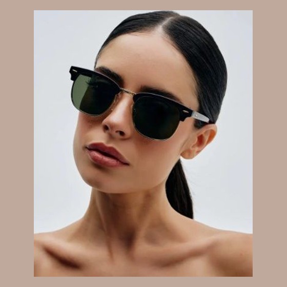 Óculos de Sol Clubmaster Sem Aro Oversized Cinza